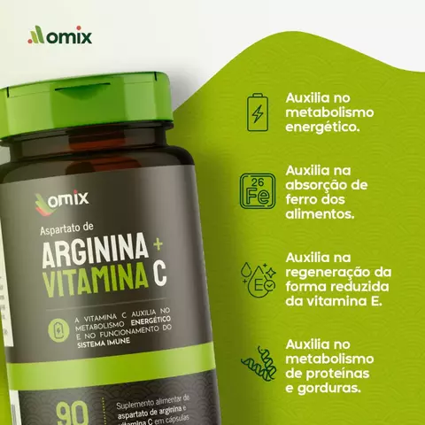 Arginina com Vitamina C 90 Caps OMIX - comprar online