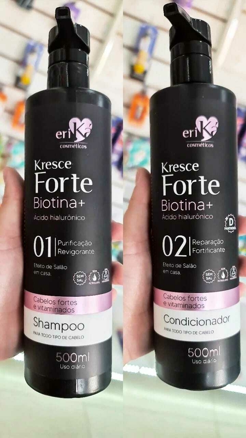 KIT DE TRATAMENTO SHAMPOO E CONDICIONADOR KRESCE FORTE