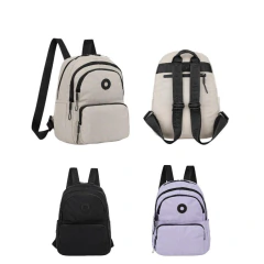 Mochila Cartera Convertible Nylon Agarrate Catalina – Beige / Lila / Negro