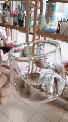 TAZA DOBLE VIDRIO 170ML CON ASA - MDQ - Bazar & Deco