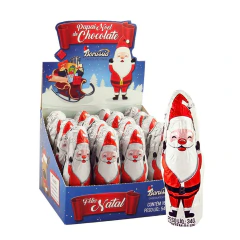 Boneco Papai Noel de Chocolate ao Leite com 16 unidades Borússia Chocolates