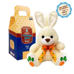 Kit de Páscoa Infantil Zero Açúcares e Zero Lactose com Coelhinho de Pelúcia Borússia Chocolates