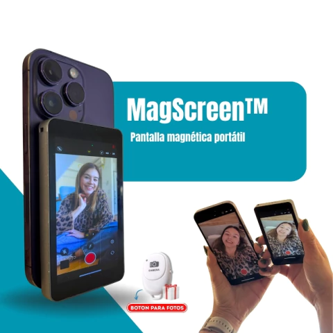 MagScreen™ - Pantalla magnética portátil para selfies profesionales + Boton para fotos de REGALO