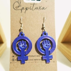 Brinco Feminismo Negro - Impressão 3D PLA - Capituxa