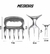 Kit Garra De Urso Garfo Tridente Churrasco 12 Petiscos Com Suporte Base de Madeira - Megaeletronics