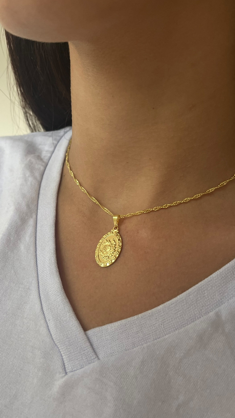 COLAR MOLDURA DE ROSA DOURADO