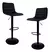 Set De 2 Sillas Altas Cuero Sintético Estructura Galvanizada Color Negro - comprar en línea