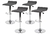 Set 4 Bancos altos giratorios gris