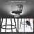 SET 2 BANCOS RETRO NEGRO GIRATORIO DE METAL - The Queens Shop