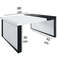 Mesa de Centro Safira - Sala de estar - Preto/branco (dez180) na internet