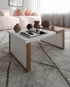Mesa de Centro Safira - Sala de estar - Branco/Natureza (dez190) - comprar online