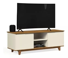 Rack Bancada Escritório Tv Até 55 Polegadas Flow Off/Freijó (51255) - VirtuoShop