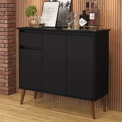 Aparador Buffet 3 Portas Veneza Multiuso Sala Jantar Preto (31620)