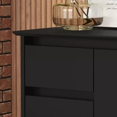 Aparador Buffet 3 Portas Veneza Multiuso Sala Jantar Preto (31620)