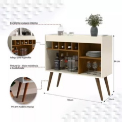 Aparador Buffet Com Adega Sala New Odin Retro Off/Freijó Ej (28855)
