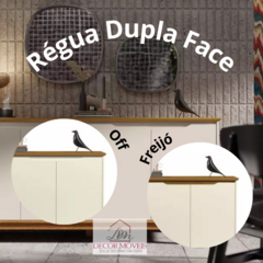 Aparador Buffet Armário 3.P Flow Sala Hall Jantar Off/Freijó (51555) - VirtuoShop