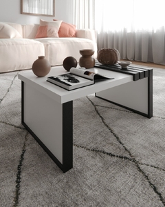 Mesa de Centro Safira - Sala de estar - Preto/branco (dez180)