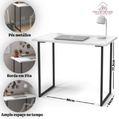 Escrivaninha Mesa de Computador Industrial Mdf Branco BRF (BRF01)