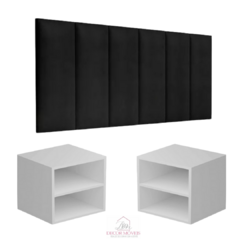 Conjunto Quarto 2 Mesas De Cabeceira Com Painel de Cabeceira De Cama casal1,40cm - comprar online