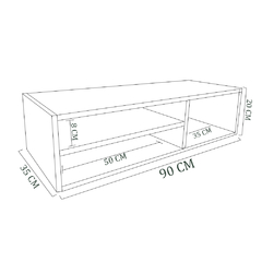 Rack Sala Suspenso Preto Em Mdf (31357)