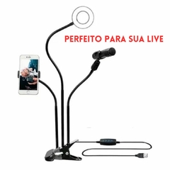Ring Light 65013ring de Mesa com Suporte para Celular e Microfone 65013