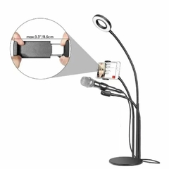 Ring Light 65013ring de Mesa com Suporte para Celular e Microfone 65013