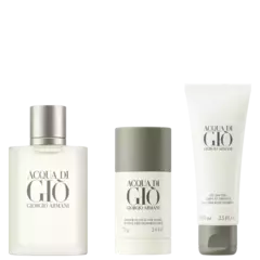 Kit Acqua di Giò Giorgio Armani - Eau de Toilette 100ml + Desodorante 75g + Gel de Banho 75ml - comprar online