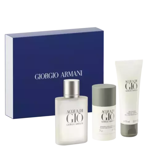 Kit Acqua di Giò Giorgio Armani - Eau de Toilette 100ml + Desodorante 75g + Gel de Banho 75ml