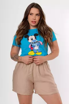 T-SHIRT FEMININA 100% ALGODÃO - MICKEY MOUSE