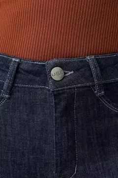 CALCA JEANS SKINNY BASICA MODELADORA CINTURA ALTA LEVANTA BUMBUM - AZUL ESCURO - (cod.16472 - loja online