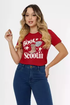 T-SHIRT FEMININA 100% ALGODÃOT- BOOT SCOOTIN COUNTRY - COR M A na internet
