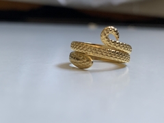 anillo snake acero dorado - comprar online