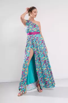 Vestido largo de seda estampado - comprar online