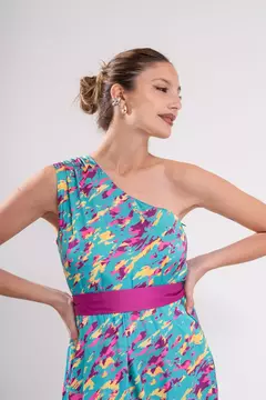 Vestido largo de seda estampado - Rush- Cuerpos Reales