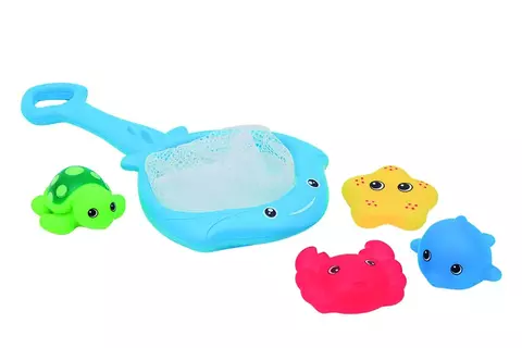 Brinquedo Hora Banho Pescaria Raia 5 Peças