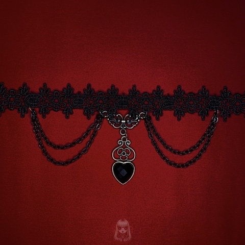 Choker Coração Negro