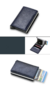 Porta-cartão de crédito de fibra de carbono masculino, preto, mágico, triplo,