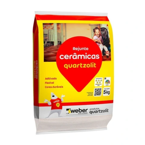 REJUNTE FLEXÍVEL CERÂMICAS CINZA PLATINA 5KG QUARTZOLIT