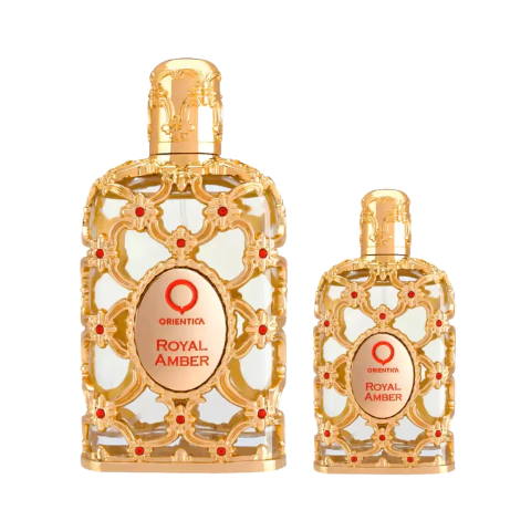 Kit Royal Amber Luxury Collection Orientica Unissex 30ml + 7.5ml EDP, embalagem presente, Âmbar Baunilha