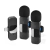 Conjunto de microfones lapela sem fio Bluetooth para iPhone, incluindo dois microfones e um receptor.