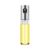 Borrifador pulverizador de vidro transparente com líquido amarelo, ideal para azeite e vinagre.