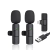 Microfone lapela sem fio Bluetooth com entrada para iPhone, modelo duplo da BestMoments, exibindo dois microfones e um cabo USB.