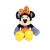 Pelúcia da Minnie Lobinha Fofa com laço laranja e bolinhas roxas, vestindo roupa laranja e amarelo.