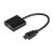 Adaptador e conversor VGA para HDMI na cor preta, com conectores VGA e HDMI visíveis.
