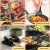 Conjunto de utensílios de cozinha em silicone com 12 peças, incluindo pincel, espátula, concha de sopa e virador sólido, em uso na preparação de alimentos.