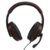Headphone Gamer SmartElectric preto com microfone P2 e detalhes em vermelho.