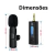 Imagem mostrando as dimensões do microfone lapela sem fio Bluetooth BestMoments, com medidas destacadas em milímetros.