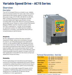15G-31-0025-BF DRIVE AC VARIADOR DE VELOCIDAD PARKER AC15 3P 230V 0.37kW C3 Filter en internet