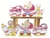 Kit Display de Mesa 6 Peças Para Festa Chá de Bebê Rosa MDF