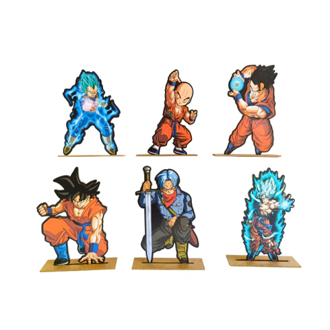 Kit Display de Mesa 6 Peças Para Festa Dragon Ball MDF